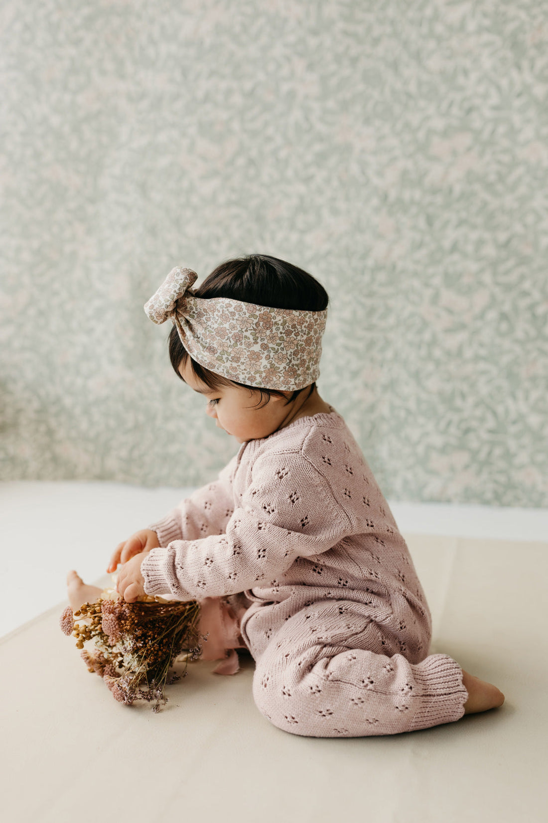 Organic Cotton Headband - Chloe Floral Tofu Childrens Headband from Jamie Kay Australia