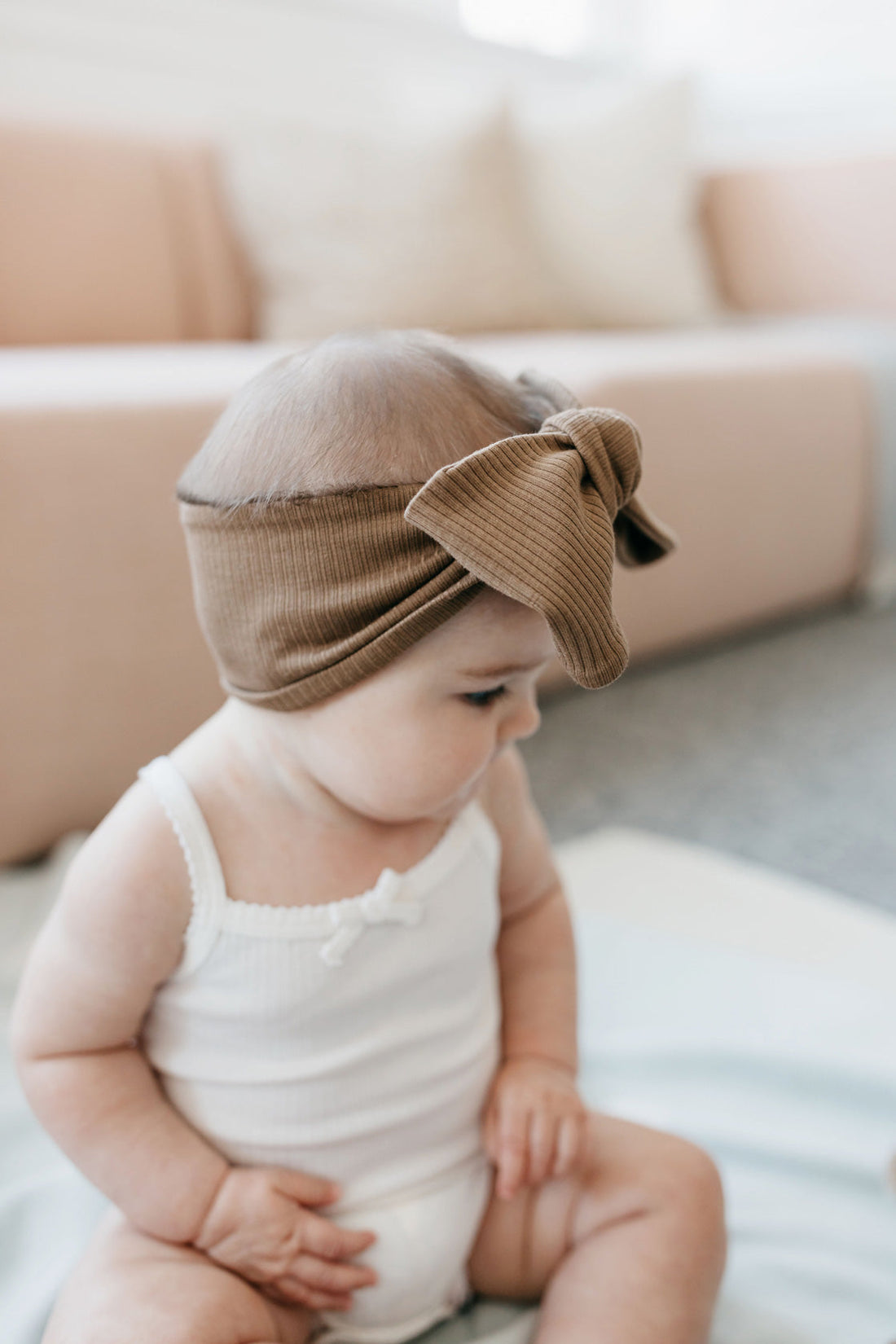 Organic Cotton Modal Headband - Crème Caramel Childrens Headband from Jamie Kay Australia