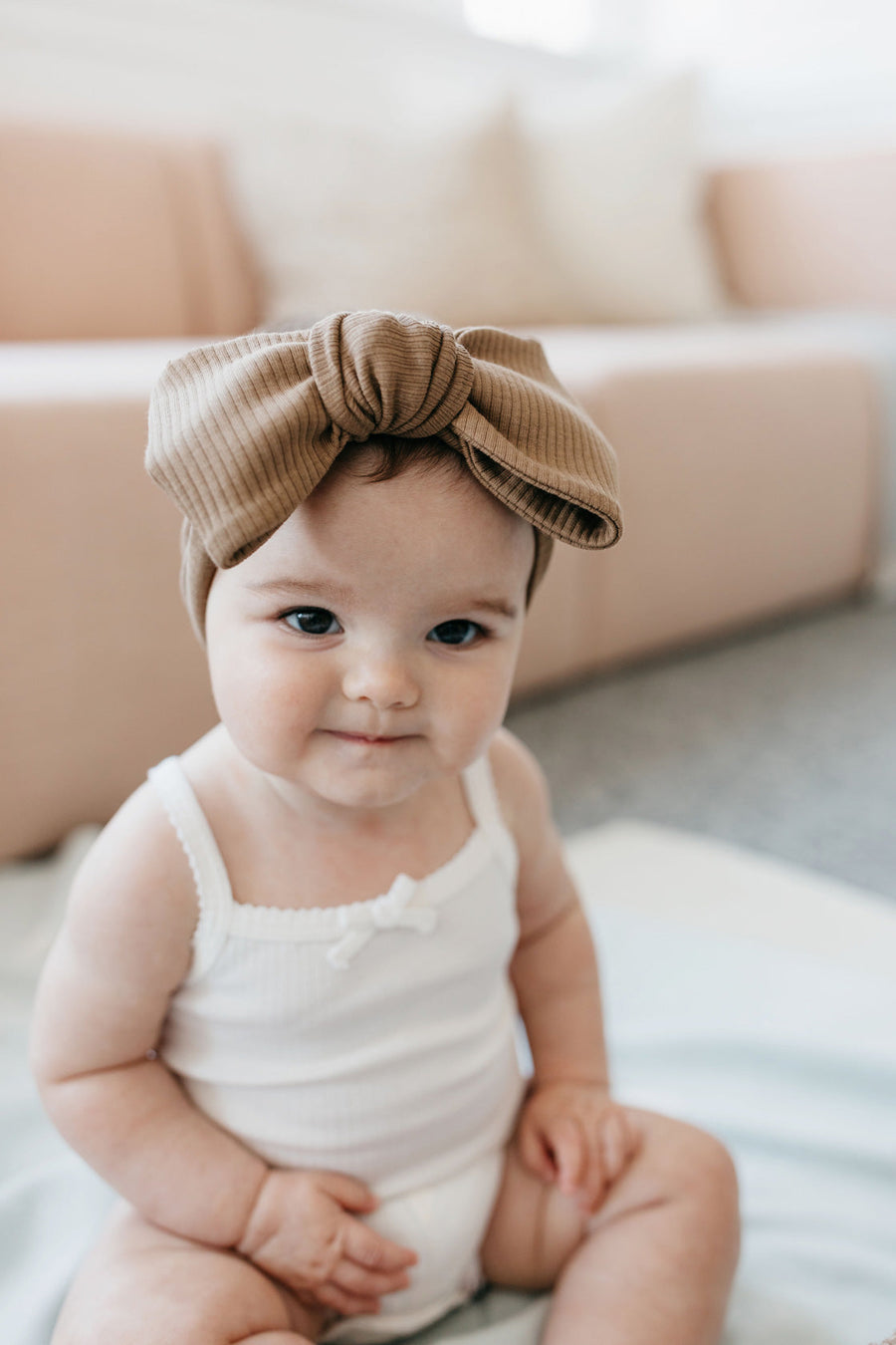 Organic Cotton Modal Headband - Crème Caramel Childrens Headband from Jamie Kay Australia