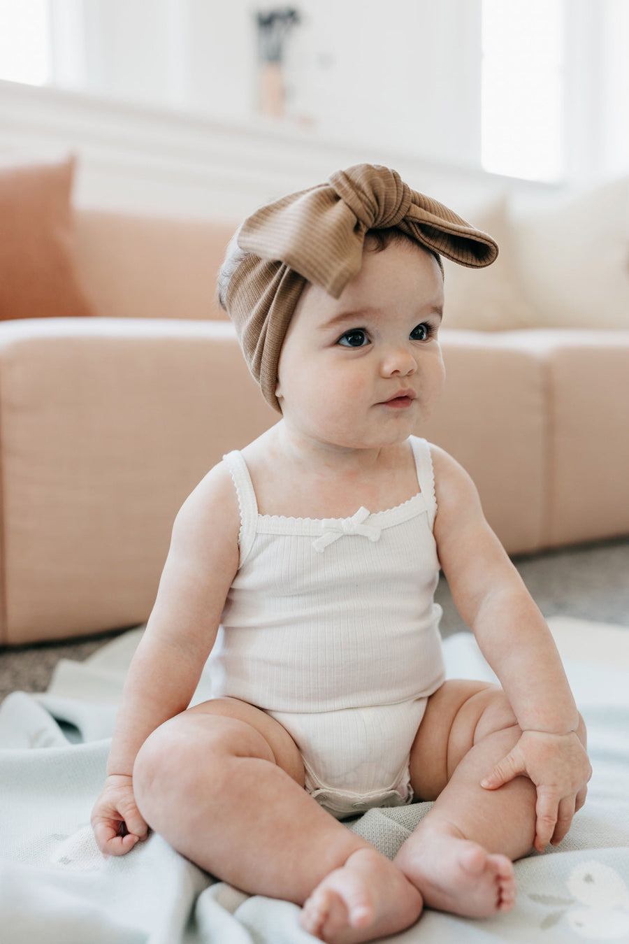 Organic Cotton Modal Headband - Crème Caramel Childrens Headband from Jamie Kay Australia