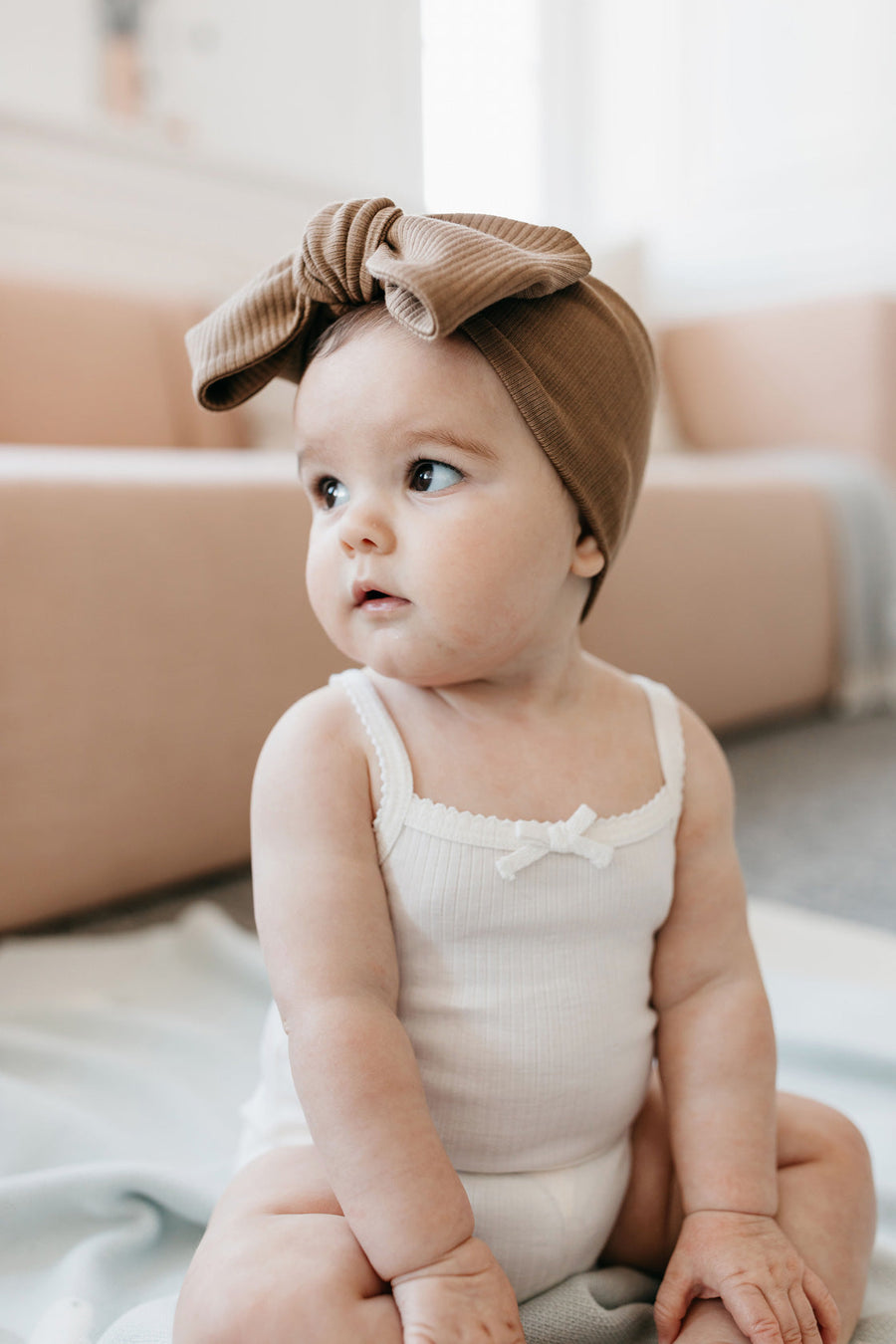 Organic Cotton Modal Headband - Crème Caramel Childrens Headband from Jamie Kay Australia