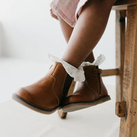 Leather Boot with Elastic Side - Tan Childrens Footwear from Jamie Kay Australia