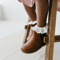 Leather Boot with Elastic Side - Tan Childrens Footwear from Jamie Kay Australia