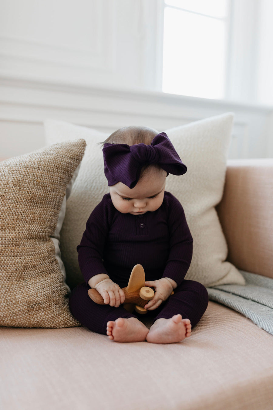 Organic Cotton Modal Headband - Fig Childrens Headband from Jamie Kay Australia