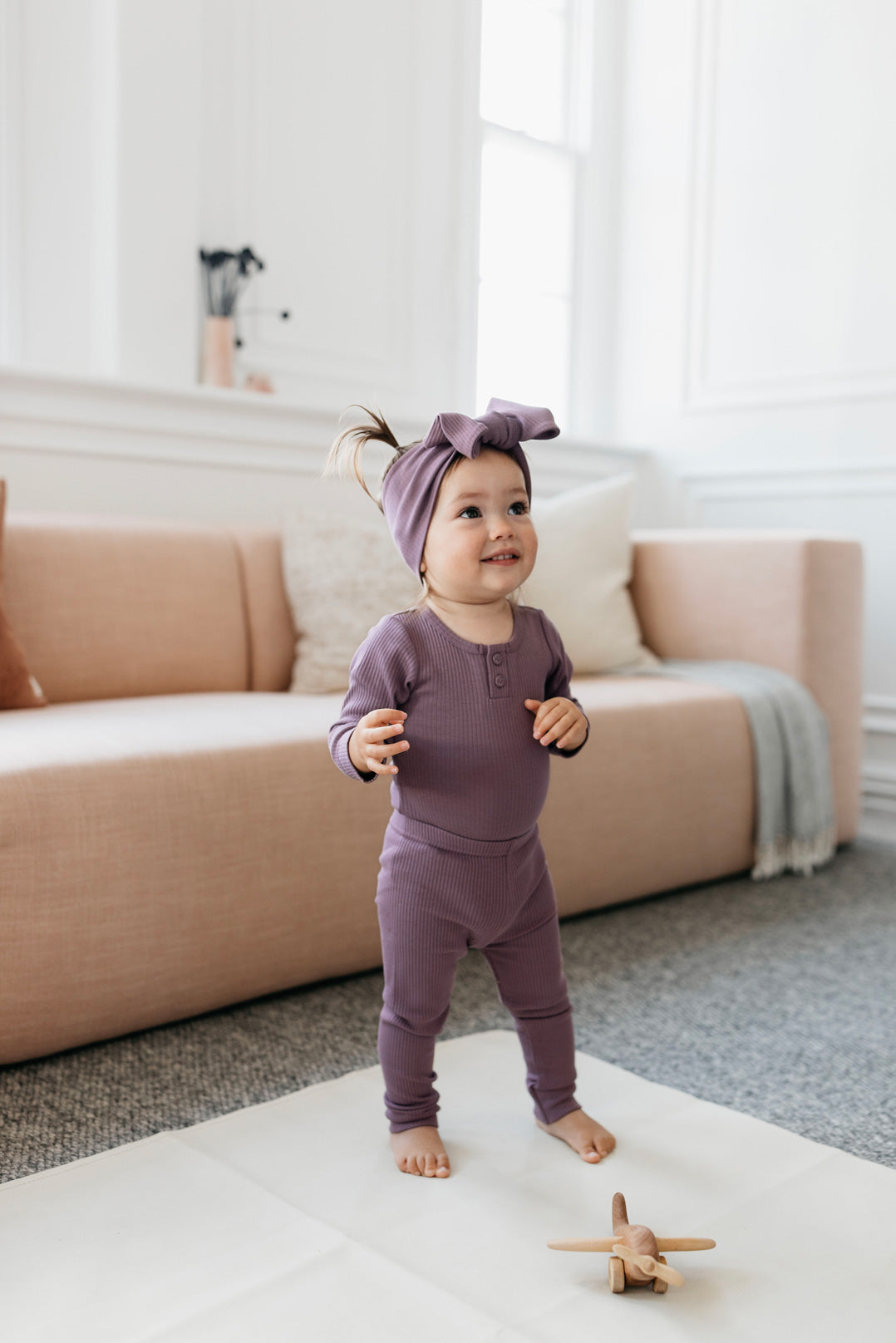 Organic Cotton Modal Headband - Mauve Childrens Headband from Jamie Kay Australia