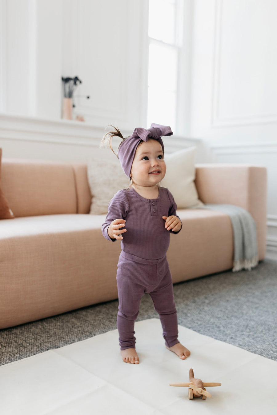 Organic Cotton Modal Headband - Mauve Childrens Headband from Jamie Kay Australia