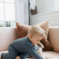 Organic Cotton Modal Long Sleeve Bodysuit  - Smoke Childrens Bodysuit from Jamie Kay Australia