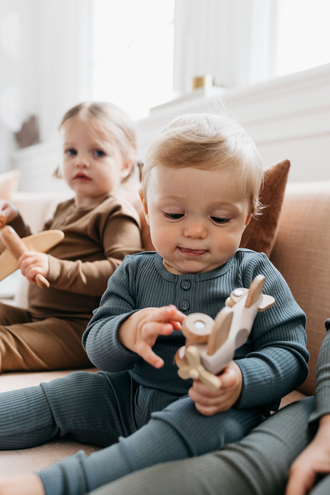 Organic Cotton Modal Long Sleeve Bodysuit  - Smoke Childrens Bodysuit from Jamie Kay Australia