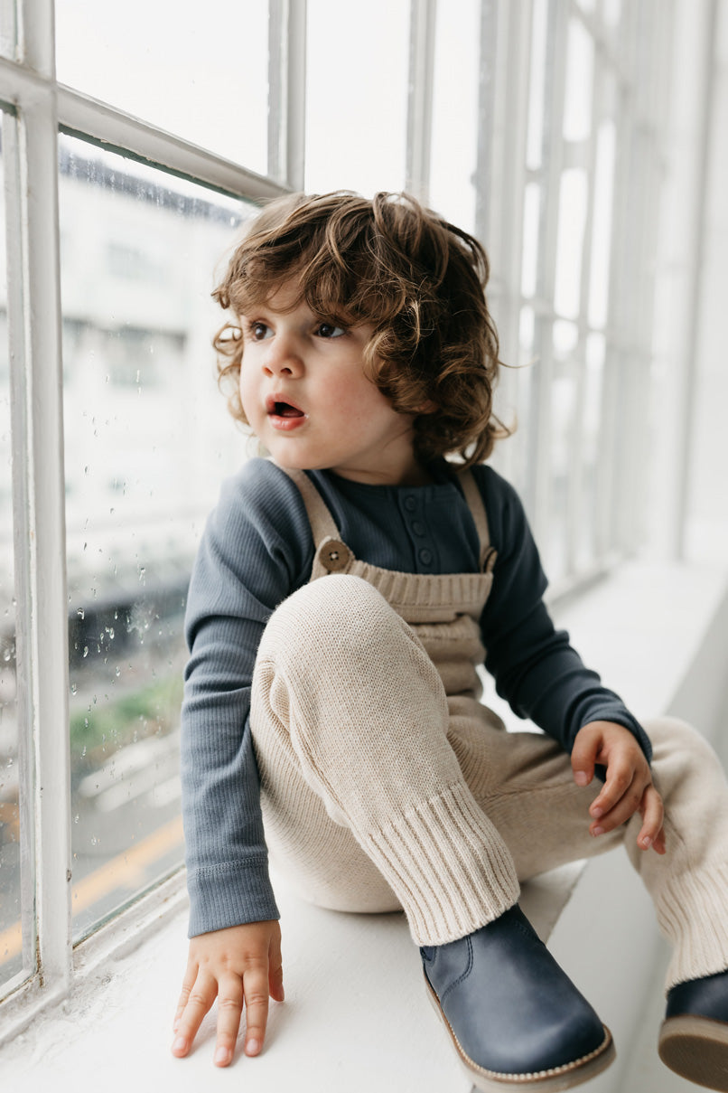 Leather Boot with Elastic Side - Navy Childrens Footwear from Jamie Kay Australia