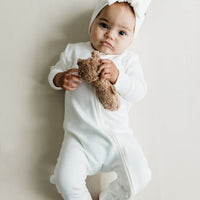 Pima Cotton Frankie Zip Onepiece - Milk Childrens Onepiece from Jamie Kay Australia