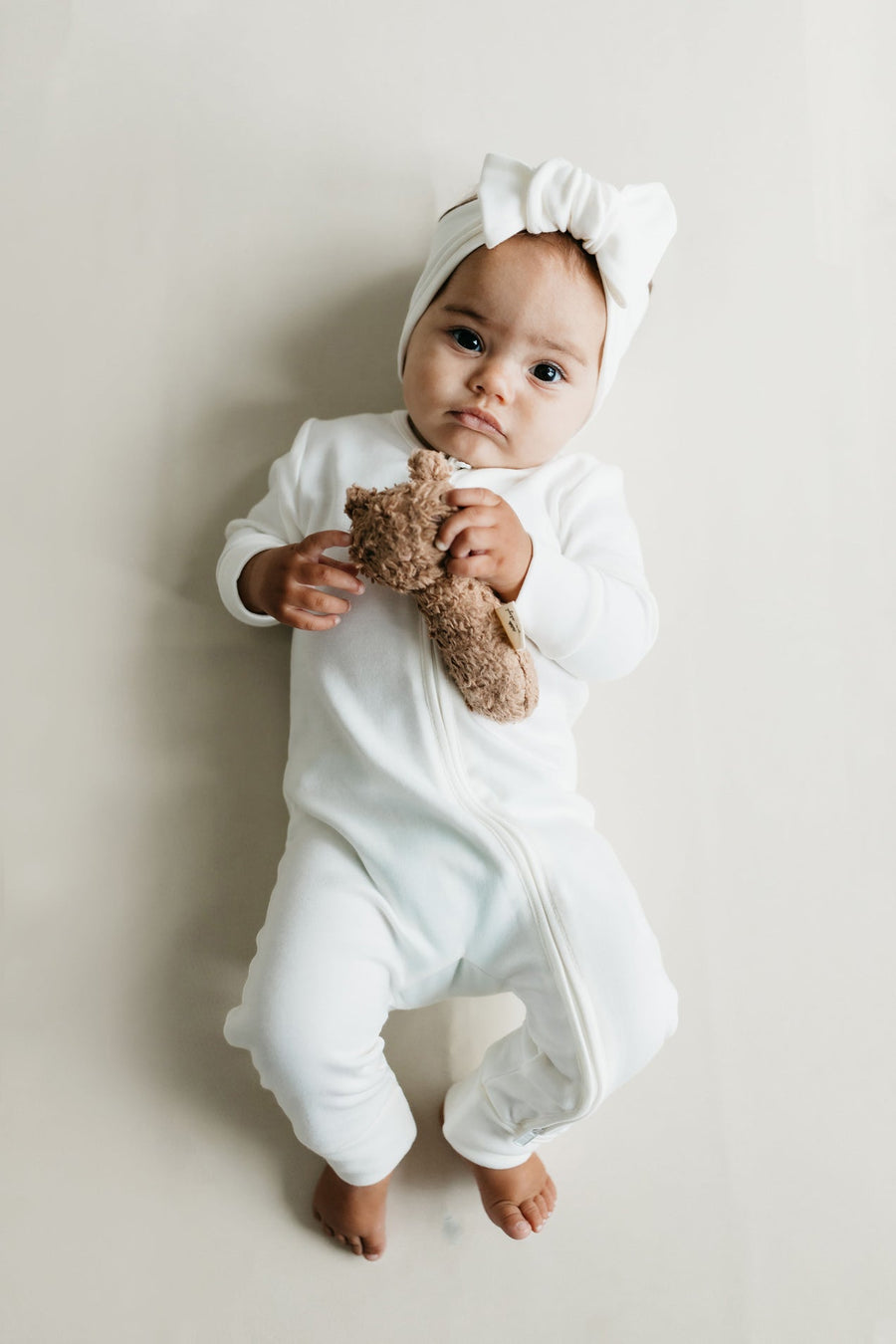 Pima Cotton Frankie Zip Onepiece - Milk Childrens Onepiece from Jamie Kay Australia