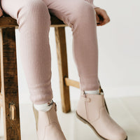 Leather Boot with Elastic Side - Blush Childrens Footwear from Jamie Kay Australia