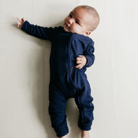 Pima Cotton Frankie Zip Onepiece - Blueberry Childrens Onepiece from Jamie Kay Australia