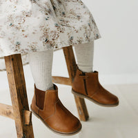 Leather Boot with Elastic Side - Tan Childrens Footwear from Jamie Kay Australia