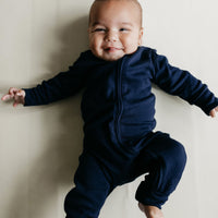 Pima Cotton Frankie Zip Onepiece - Blueberry Childrens Onepiece from Jamie Kay Australia