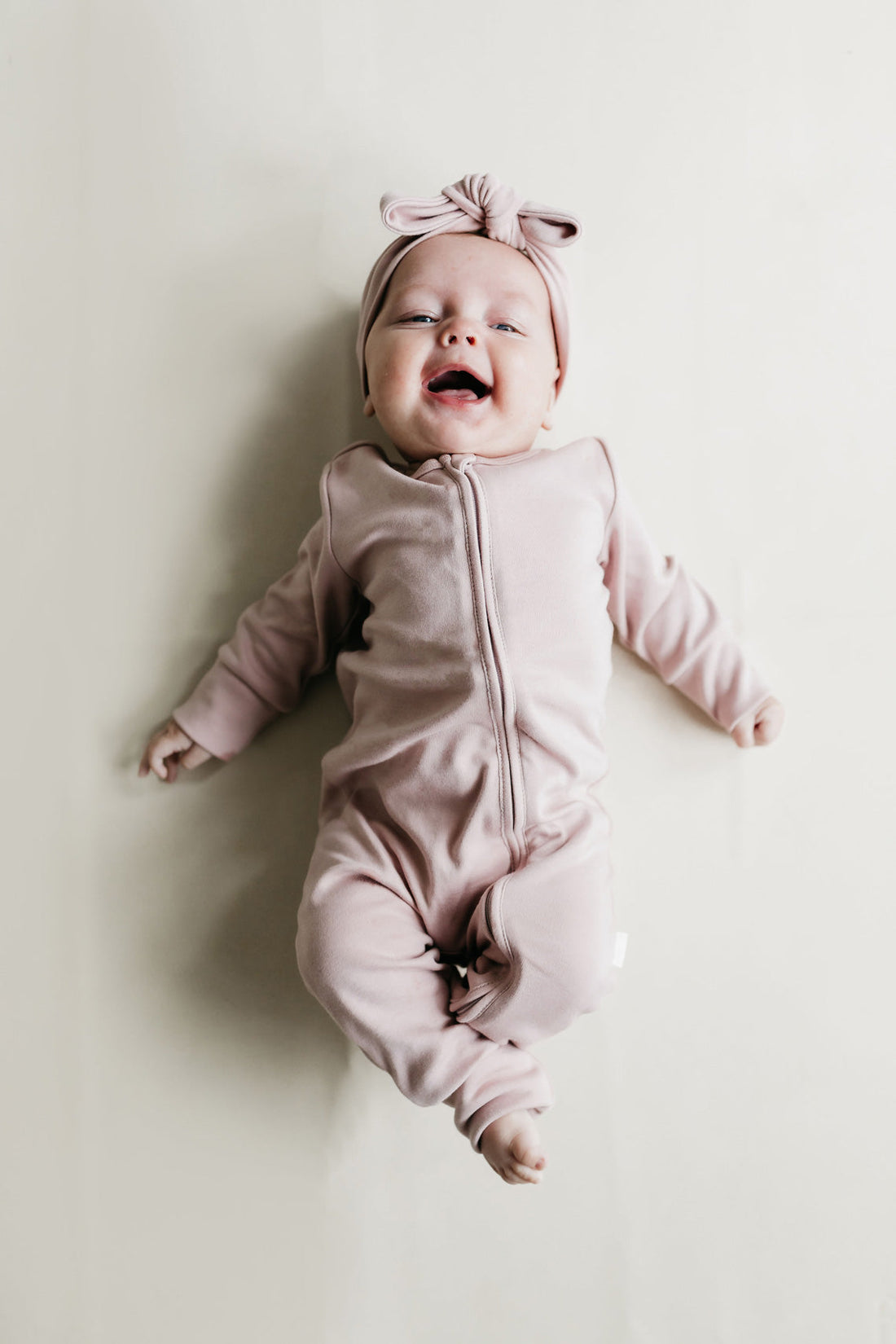 Pima Cotton Frankie Zip Onepiece - Powder Pink Childrens Onepiece from Jamie Kay Australia