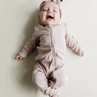 Pima Cotton Frankie Zip Onepiece - Powder Pink Childrens Onepiece from Jamie Kay Australia