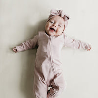 Pima Cotton Frankie Zip Onepiece - Powder Pink Childrens Onepiece from Jamie Kay Australia