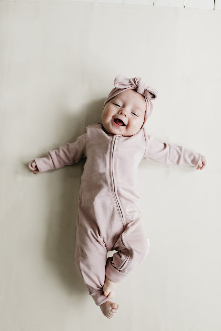 Pima Cotton Frankie Zip Onepiece - Powder Pink Childrens Onepiece from Jamie Kay Australia