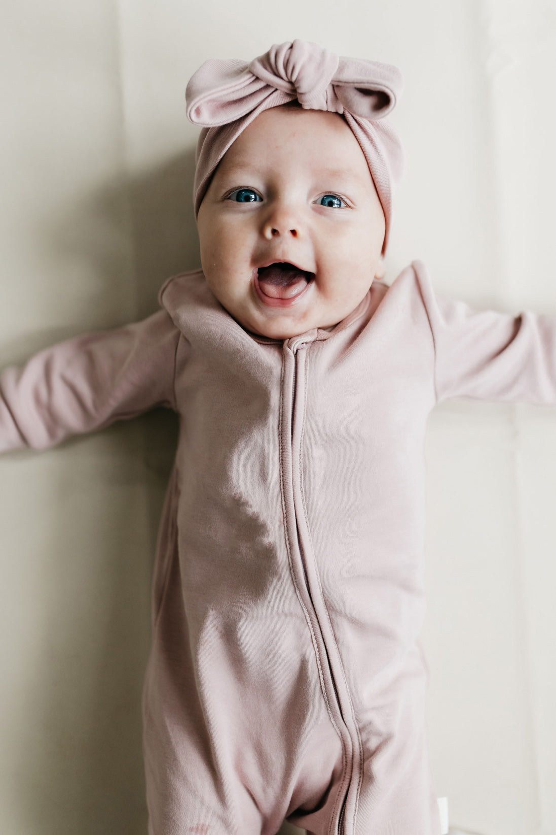 Pima Cotton Frankie Zip Onepiece - Powder Pink Childrens Onepiece from Jamie Kay Australia