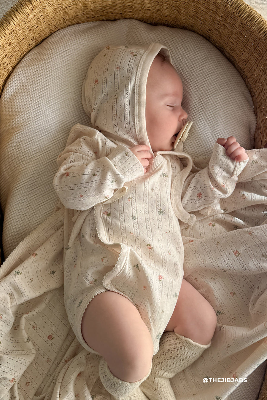 Organic Cotton Pointelle Marina Bodysuit - Sweet Magnolia Simple Childrens Bodysuit from Jamie Kay Australia