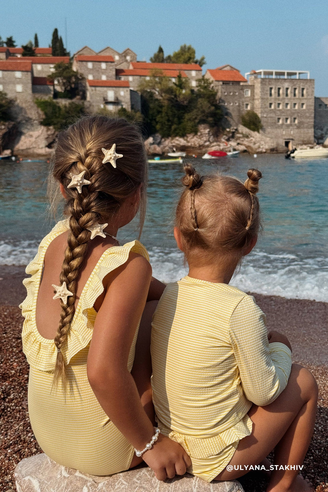 Emmeline Swimsuit - Camomile Stripe Childrens Swimwear from Jamie Kay Australia