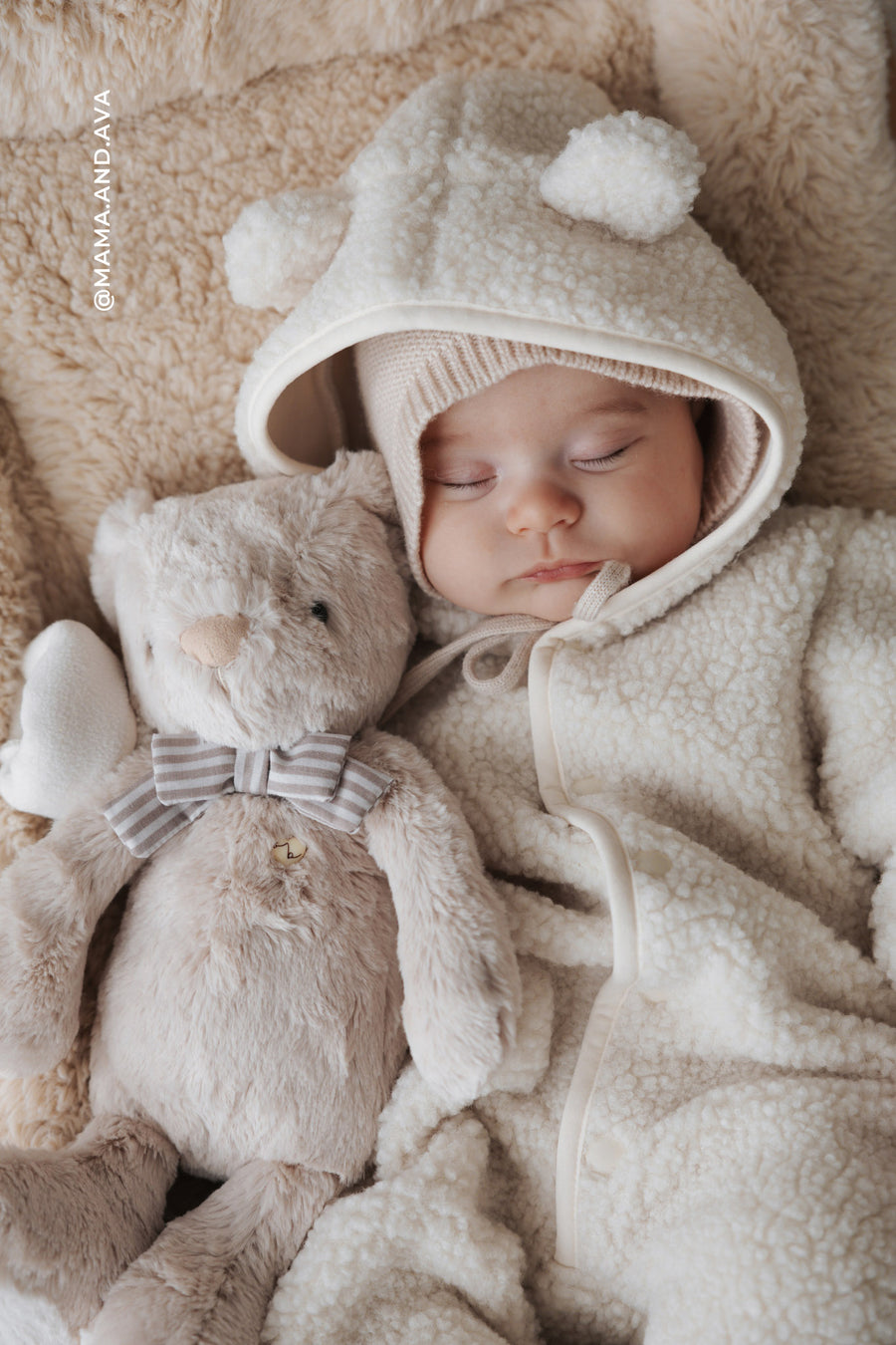 Sasha Recycled Polyester Sherpa Onepiece - Natural Childrens Onepiece from Jamie Kay Australia