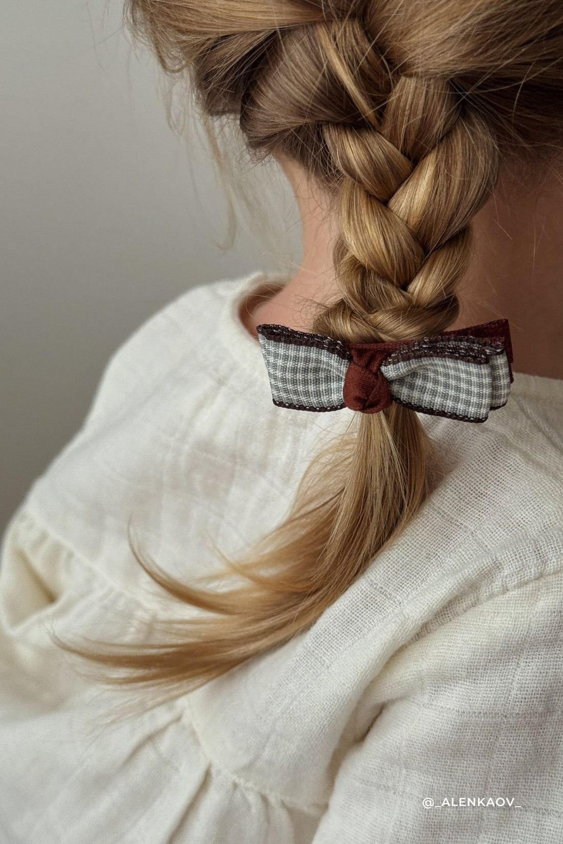Celine Hair Clip Set - Silver Blue Gingham Childrens Clip Set from Jamie Kay Australia