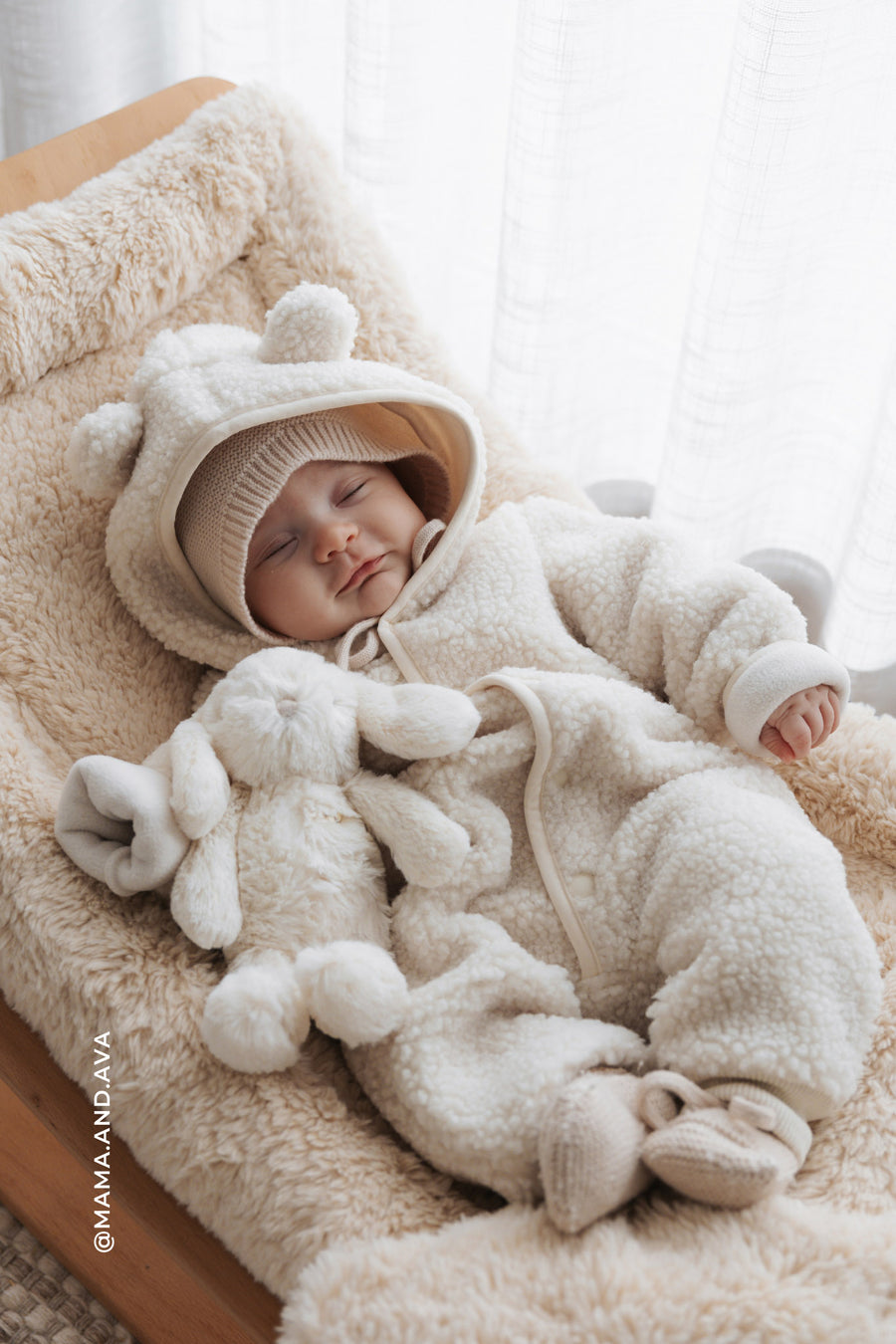 Sasha Recycled Polyester Sherpa Onepiece - Natural Childrens Onepiece from Jamie Kay Australia