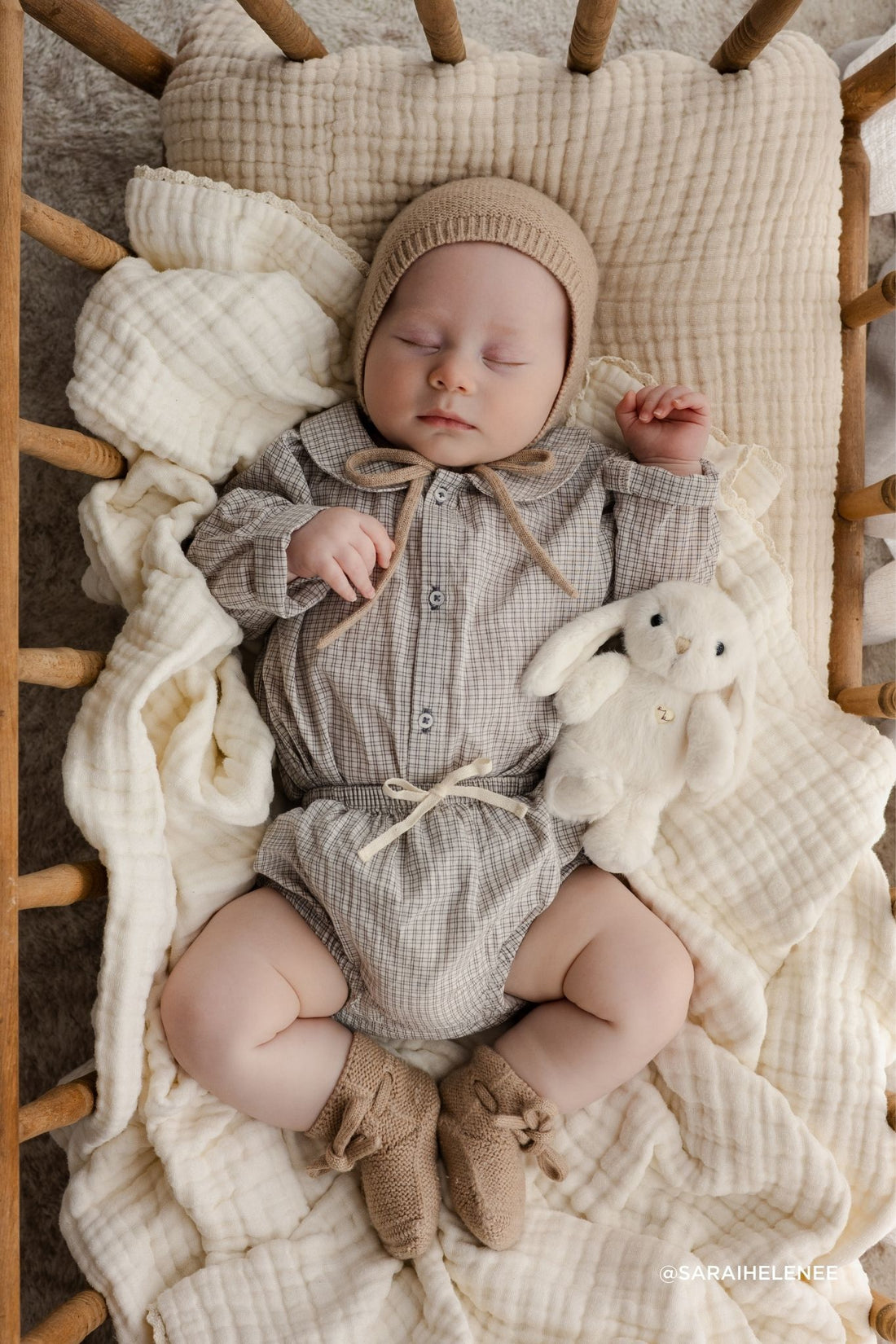 Organic Cotton Gabriel Bloomer - Cloud Check Childrens Bloomer from Jamie Kay Australia