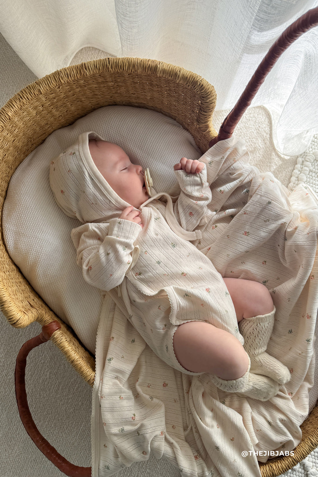Organic Cotton Pointelle Marina Bodysuit - Sweet Magnolia Simple Childrens Bodysuit from Jamie Kay Australia