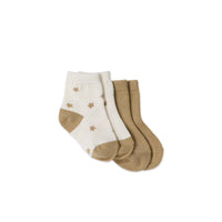 2PK Sock - Twinkle Toes Fawn/Fawn Childrens Sock from Jamie Kay Australia