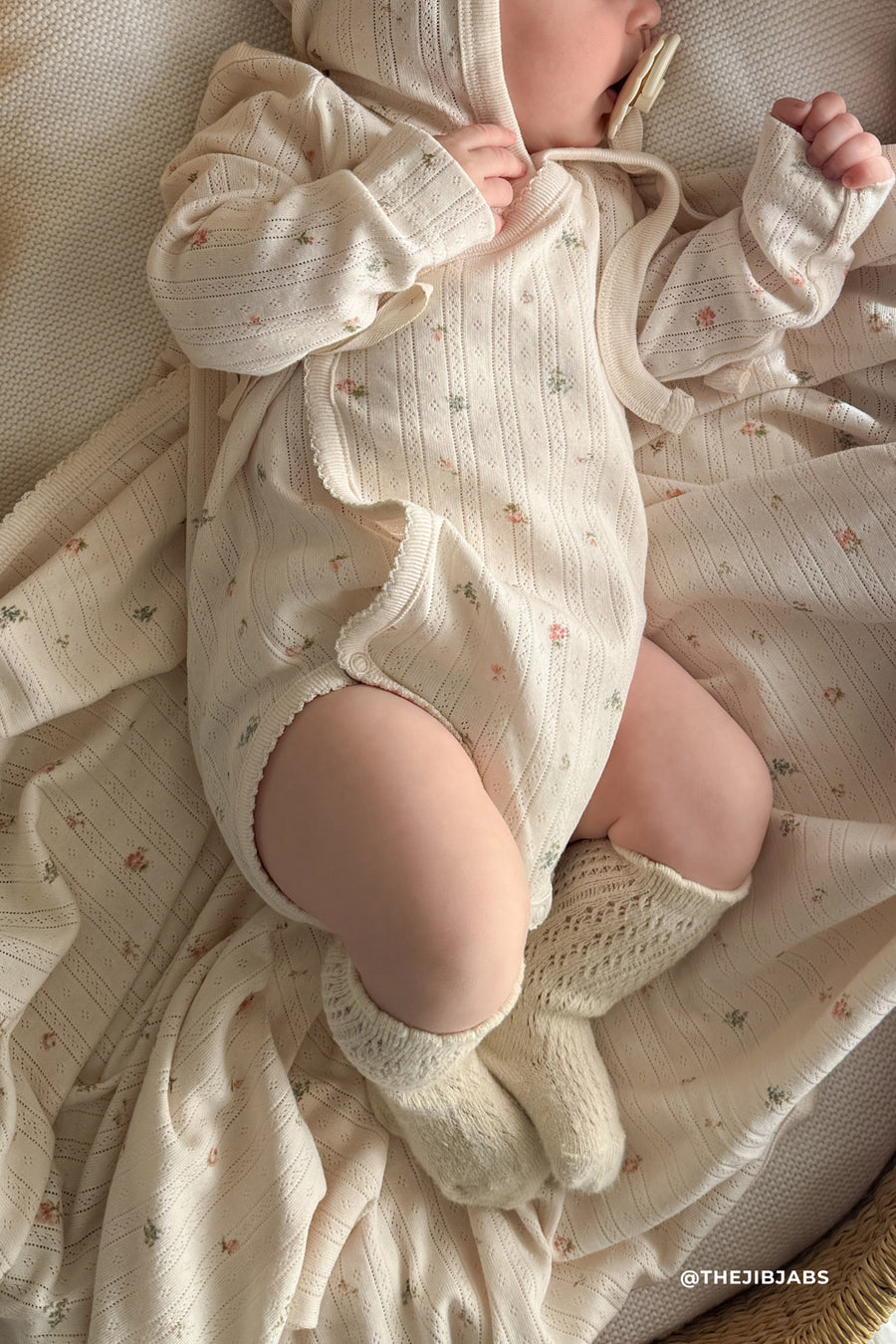 Organic Cotton Pointelle Marina Bodysuit - Sweet Magnolia Simple Childrens Bodysuit from Jamie Kay Australia