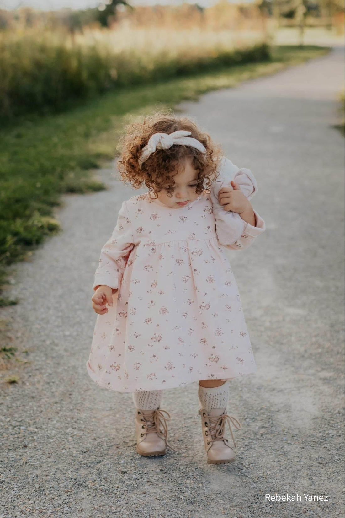 Organic Cotton Charlotte Dress - Petite Fleur Soft Peony Childrens Dress from Jamie Kay Australia