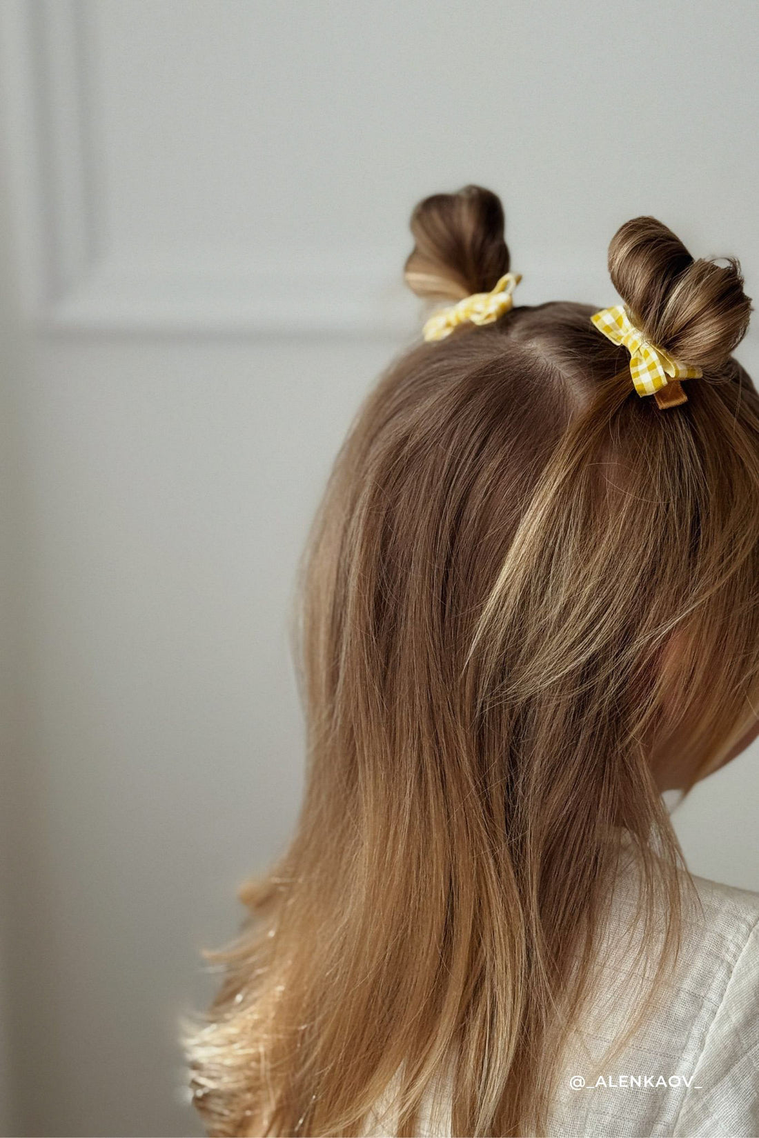 Gracie Gingham Hair Clip Set - Sunshine Yellow Childrens Clip Set from Jamie Kay Australia