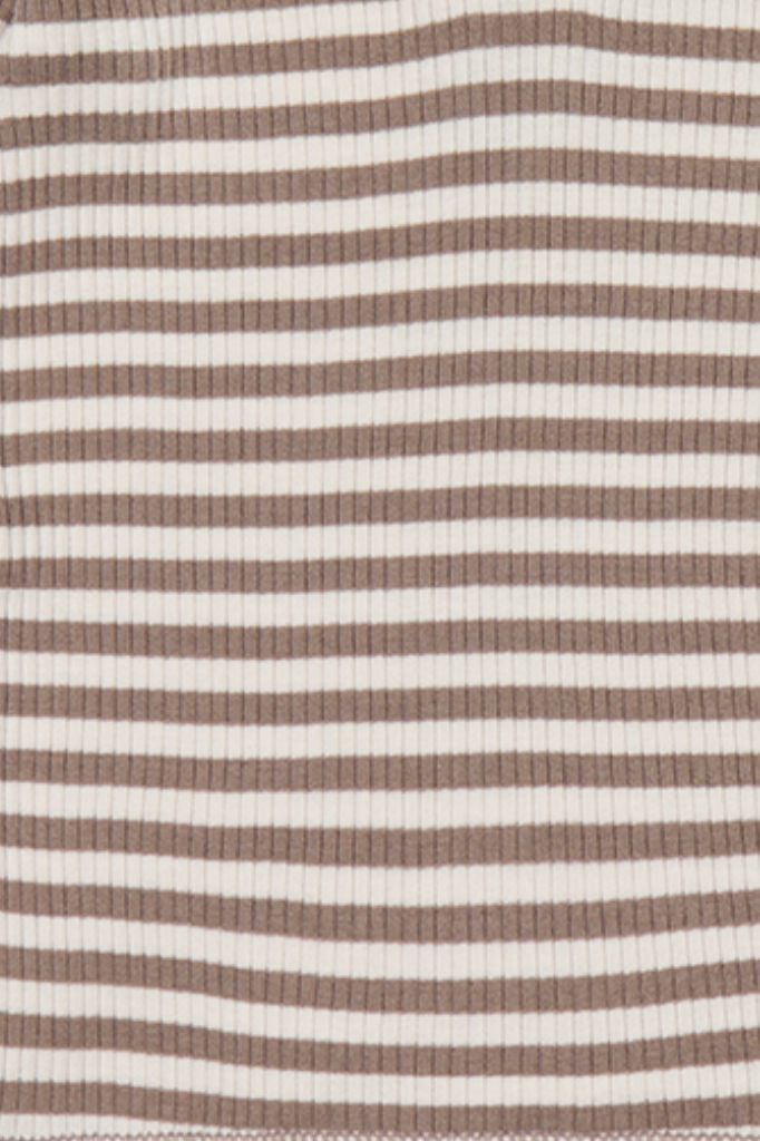 Organic Cotton Modal Long Sleeve Top - Narrow Stripe Tweed/Cloud Childrens Top from Jamie Kay Australia