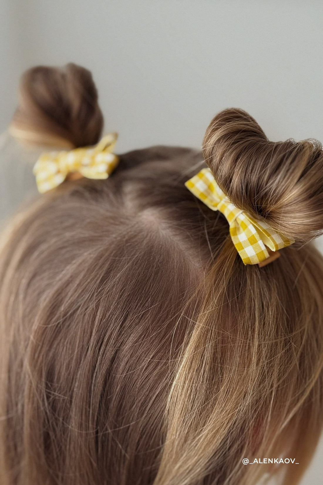 Gracie Gingham Hair Clip Set - Sunshine Yellow Childrens Clip Set from Jamie Kay Australia