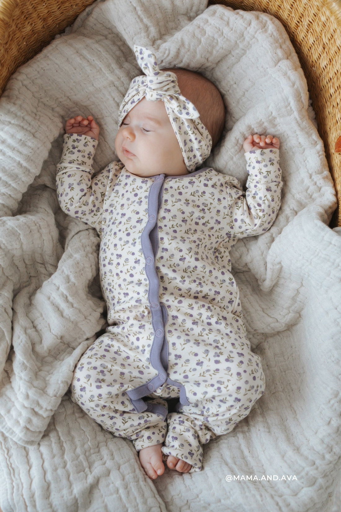 Organic Cotton Maple Onepiece - Blueberry Field Raindrops Childrens Onepiece from Jamie Kay Australia