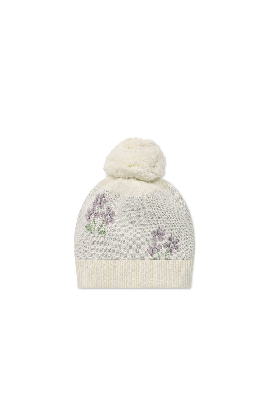 Addison Beanie - Cloud Meadow Flowers Placement Childrens Hat from Jamie Kay Australia