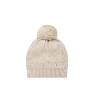 Alette Beanie - Light Oatmeal Marle Childrens Hat from Jamie Kay Australia