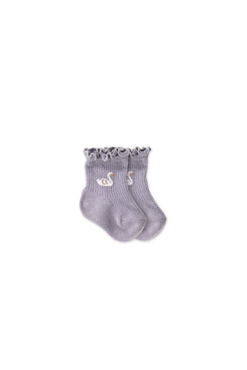 Alison Sock - Violet Tint Flutter Childrens Sock from Jamie Kay Australia