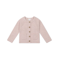 Aude Cardigan - Dainty Pink Marle Childrens Cardigan from Jamie Kay Australia