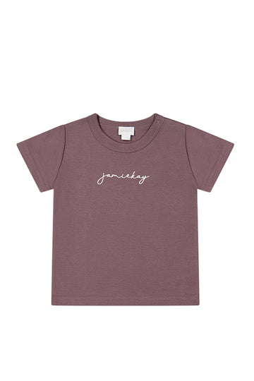 Pima Cotton Aude Tee - Deep Cocoa Childrens Tee from Jamie Kay Australia