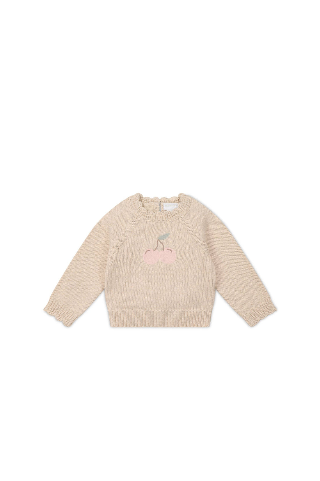 Audrey Jumper - Oatmeal Marle Cherry Love Childrens Jumper from Jamie Kay Australia