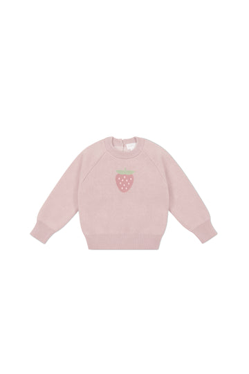 Audrey Knitted Jumper - Strawberry Childrens Jumper from Jamie Kay Australia