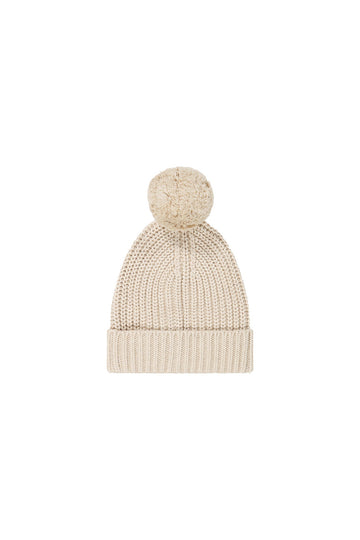 Aurelie Beanie - Oatmeal Marle Childrens Hat from Jamie Kay Australia