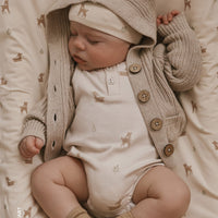 Humphrey Knitted Cardigan - Sand Marle Fleck Childrens Cardigan from Jamie Kay Australia