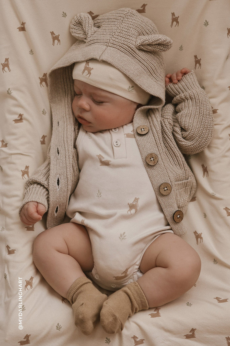 Humphrey Knitted Cardigan - Sand Marle Fleck Childrens Cardigan from Jamie Kay Australia