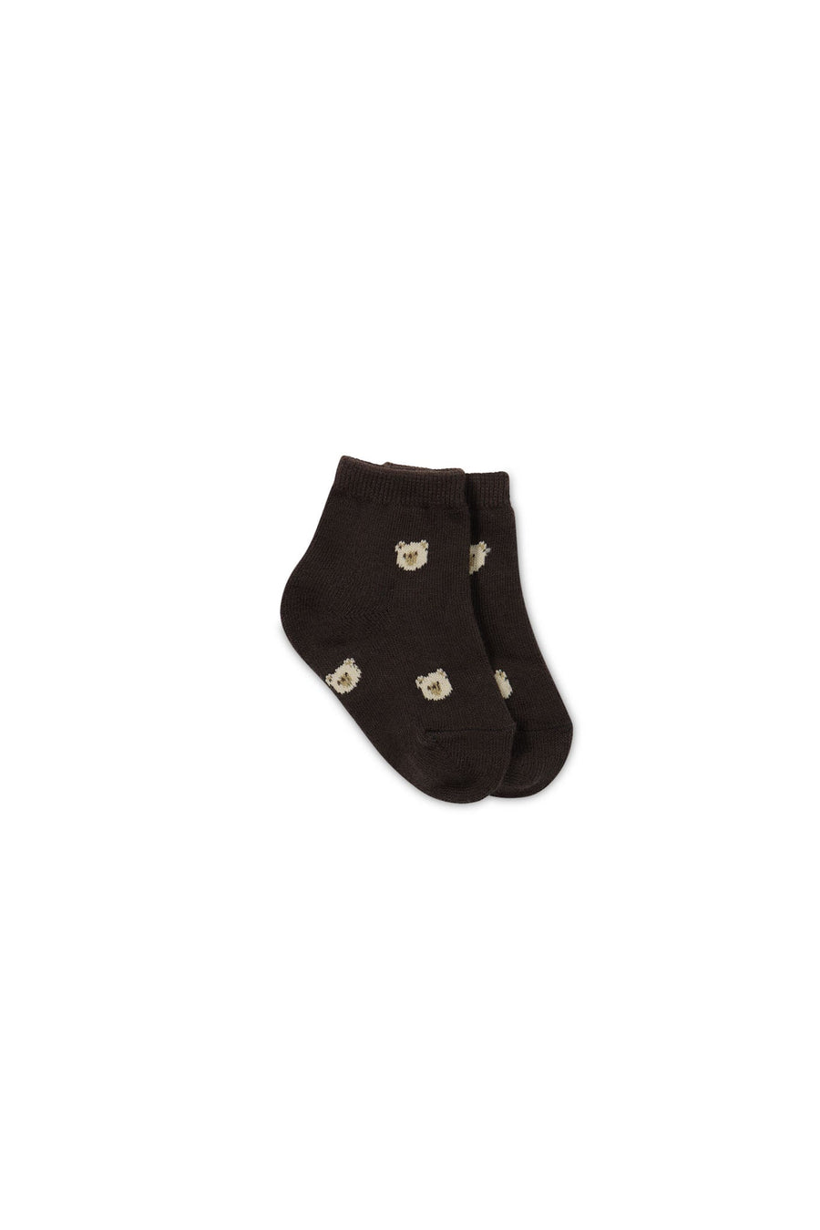 Bobbie Bear Sock - Jacquard Brownie Childrens Sock from Jamie Kay Australia