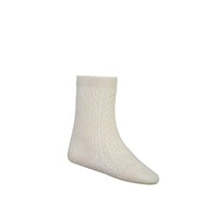 Cable Weave Knee High Sock - Milk Childrens Sock from Jamie Kay Australia